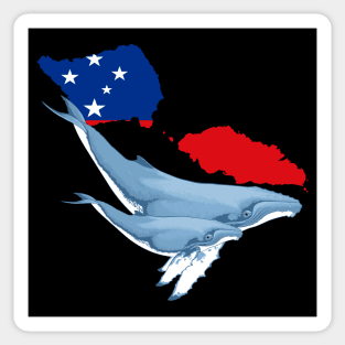 Humpback Whales Samoan Flag Sticker